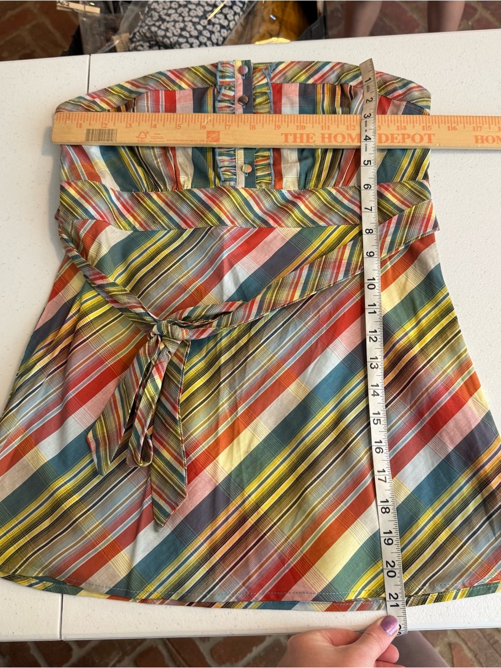 Y2K Baddie Ali & Kris multicolor plaid strapless tube top size medium bratz - Picture 6 of 8